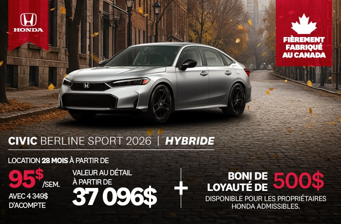 Bannière de Promotion Civic Sport Hybride 2026